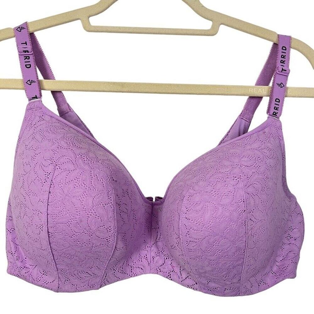 Torrid Curve Lightly Lined Full Coverage Balconette Lace Bra 16923061 sz 40DD